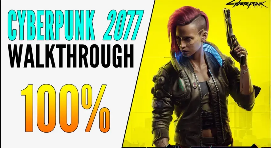 Una mujer con pelo rojo y pistola, lista para un **guía cyberpunk 2077** al 100%.