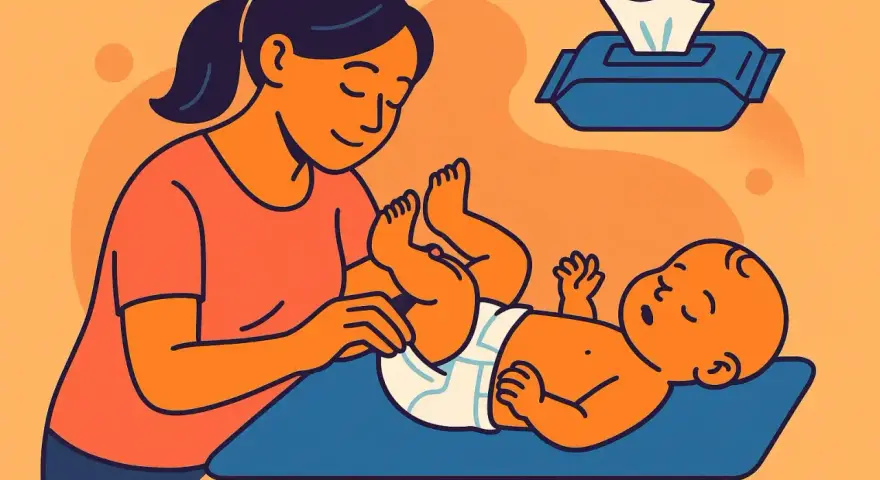 Mama zmienia pieluchę noworodkowi. Warto wiedzieć, co ile zmieniać pieluchę noworodkowi, by zapewnić mu komfort.