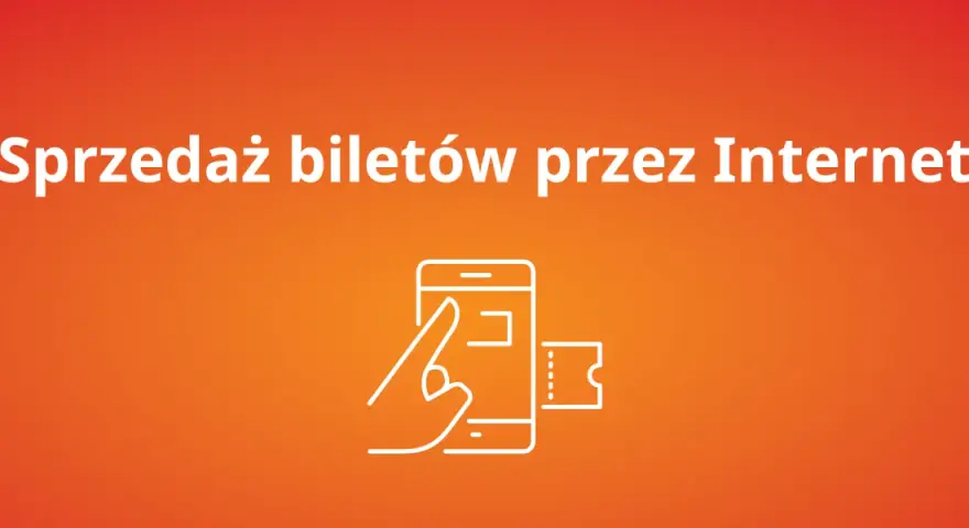Grafika przedstawia ikonę smartfona z biletami i dłonią wskazującą na ekran.