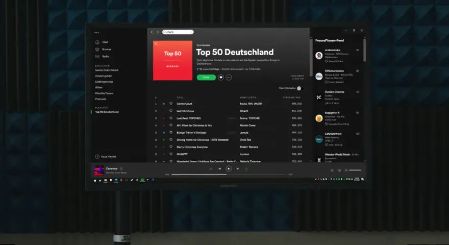 Spotify-Playlist "Top 50 Deutschland" mit vielen Streams.