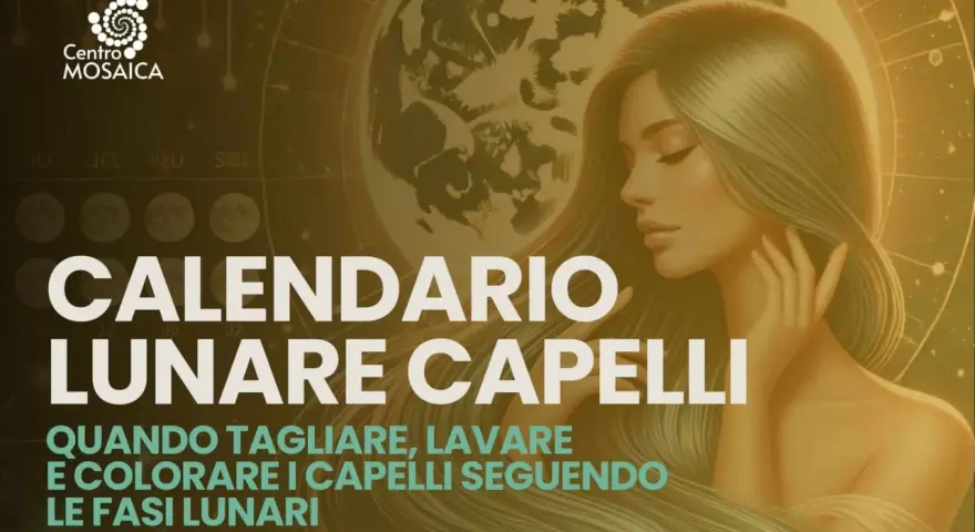 Calendario lunare capelli: scopri quando tagliare, lavare e colorare i capelli seguendo le fasi lunari. Immagine con donna e luna.