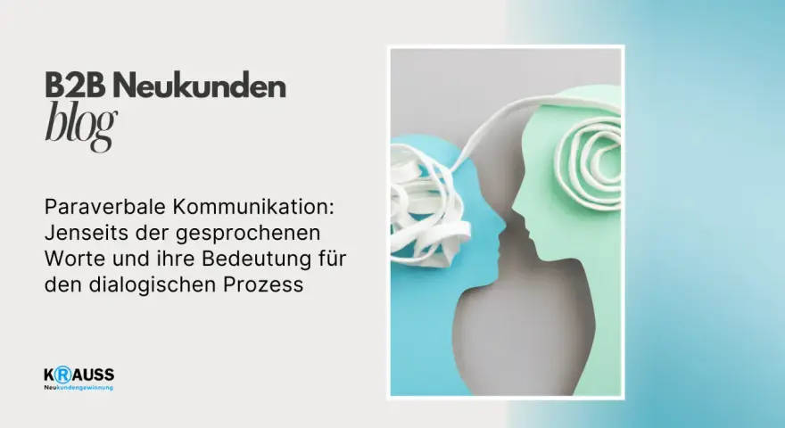 Zwei Kopfprofile im Dialog, verbunden durch eine Schnur. Das Bild illustriert, wie paraverbale Kommunikation über Worte hinausgeht und den Dialog bereichert.