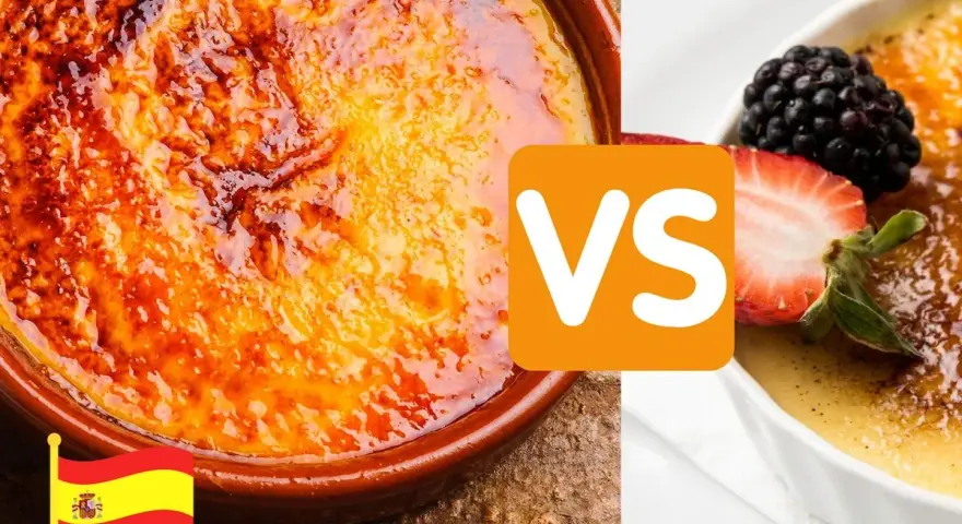Dos deliciosos postres, uno con bandera española, nos preguntamos: ¿qué es la crème brûlée?
