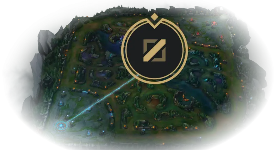 Mapa gry League of Legends z logo gry.