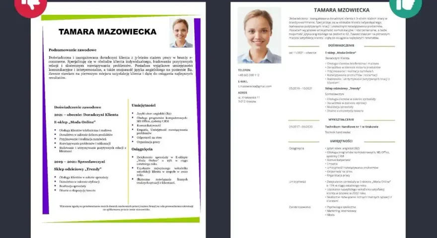 Tamara Mazowiecka, doradczyni klienta z doświadczeniem w branży e-commerce, szuka nowej pracy. Polska specjalistka od obsługi klienta.