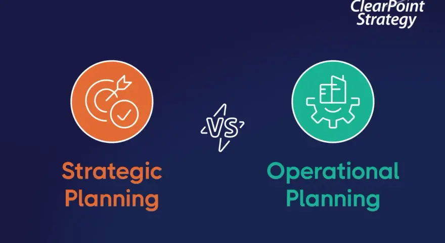Strategic Planning vs. Operational Planning, a visual comparison for effective board strategy.