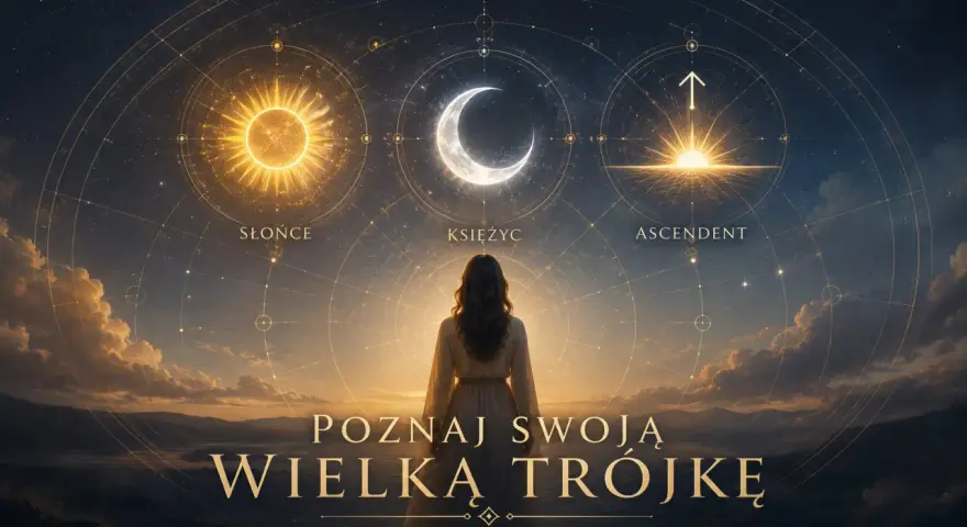 Kobieta patrzy na Słońce, Księżyc i Ascendent. Obliczanie tych elementów to klucz do poznania siebie.