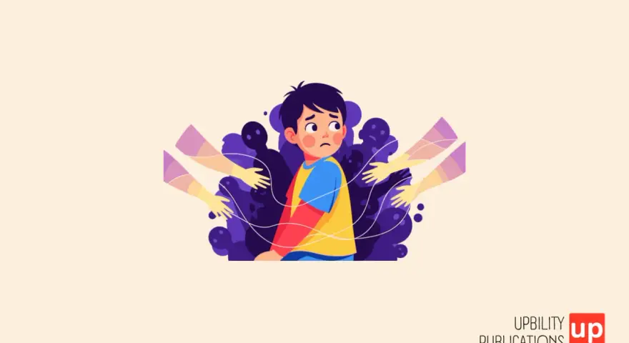 Un niño asustado rodeado de sombras y manos que lo agarran. ¿Es un "4 de espadas si o no" para su bienestar?