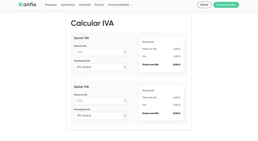 Calculadora de IVA. Muestra cómo sumar o quitar IVA de una cantidad. Introduce el precio y el porcentaje para ver el resultado.