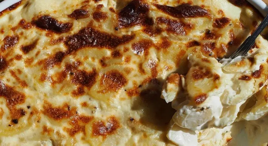 Un gratin dauphinois onctueux et doré, prêt à être dégusté. Un délice préparé avec le Cookeo.