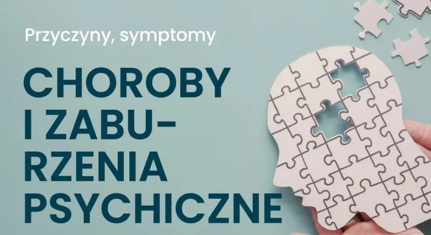 Głowa z puzzli, z brakującymi elementami, symbolizuje, co to jest choroba psychiczna: przyczyny i objawy.