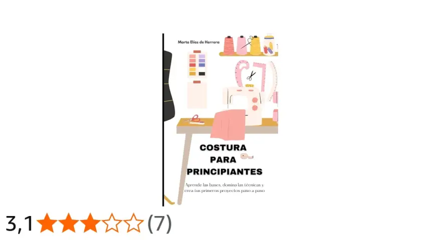 Máquina de coser, hilos, tijeras y patrones para aprender a coser con aguja. Ideal para principiantes.
