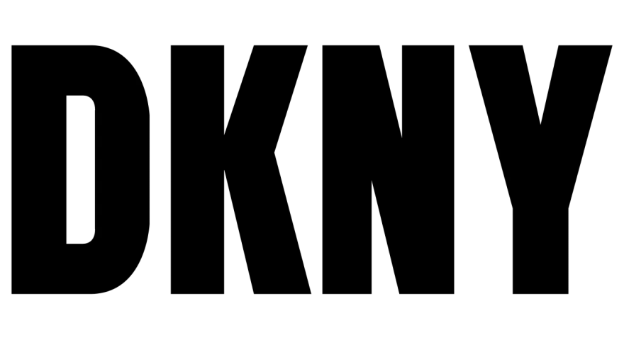 Logo DKNY. To znana marka odzieżowa, która oferuje stylowe ubrania i akcesoria.