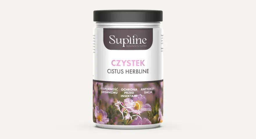 Czystek na kleszcze dla psa. Supline Cistus Herhline wspiera odporność organizmu i ochronę przed insektami.