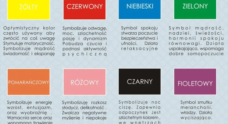 Różowy symbolizuje rozkosz, słodycz i delikatność. Zwalcza negatywne myślenie i niepokoje.