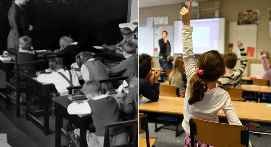 Dawne i współczesne sale lekcyjne. Pruski system edukacji wczoraj i dziś.