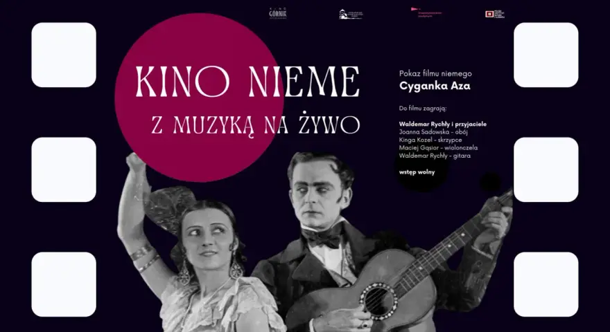 Objazdowe nieme kino "Cyganka Aza" z muzyką na żywo. Waldemar Rychły i przyjaciele akompaniują filmowi.