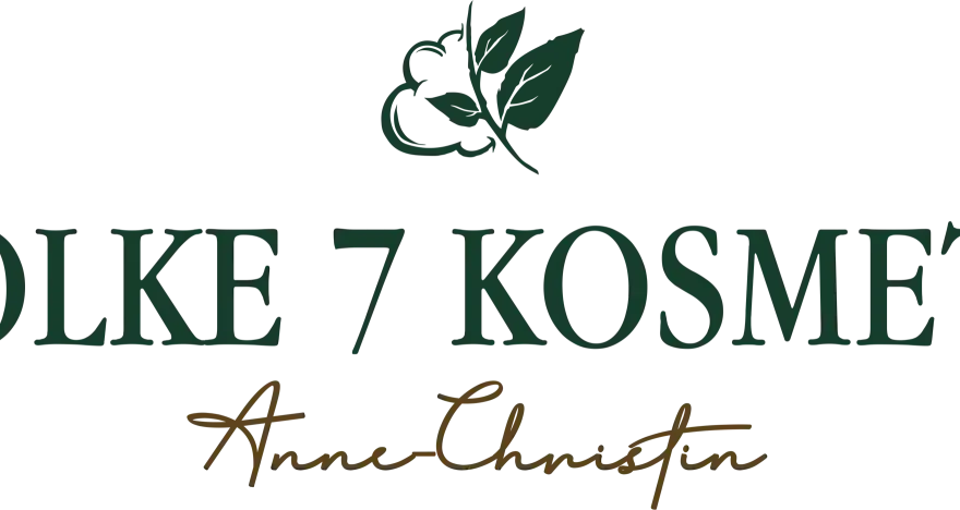 Logo von Wolke 7 Kosmetik mit Blatt-Symbol und Namen Anne-Christin.