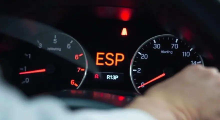 ESP leuchtet, das Auto zieht nicht. Warnleuchte im Cockpit zeigt ein Problem an.