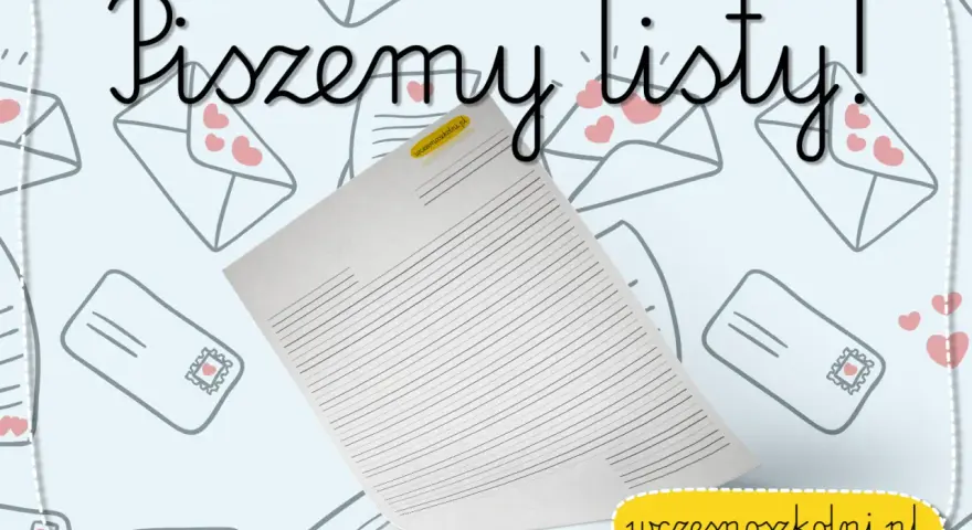 Karta pracy "Piszę listy!" z wzorem kopert i serduszek. Idealna do nauki pisania listów.