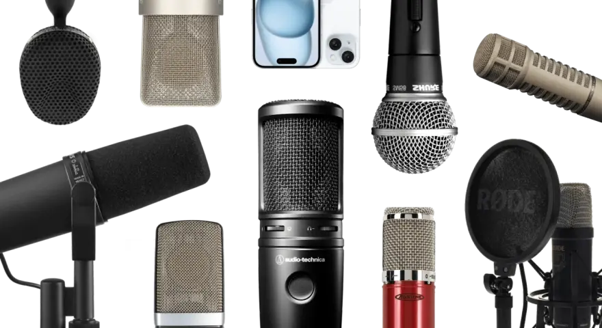 Vielfalt an Mikrofonen: dynamische, Kondensator- und USB-Mikrofone für jeden Bedarf.