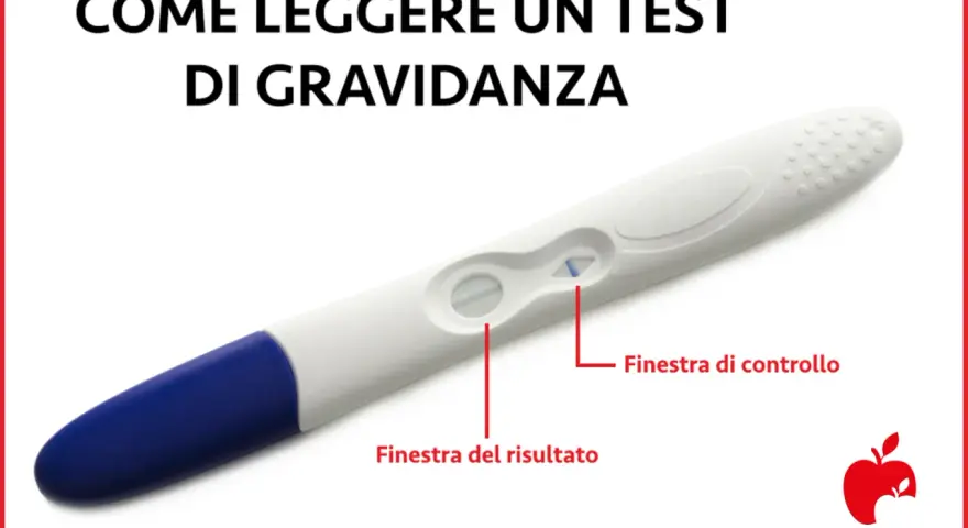 Test di gravidanza positivo con due linee visibili. Indicazioni su come leggere il risultato.
