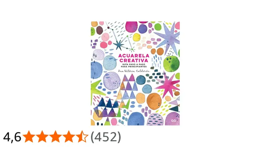 Libro "Acuarela Creativa" con vibrantes dibujos acuarela de formas y colores. Guía para principiantes de Ana Victoria Calderón.