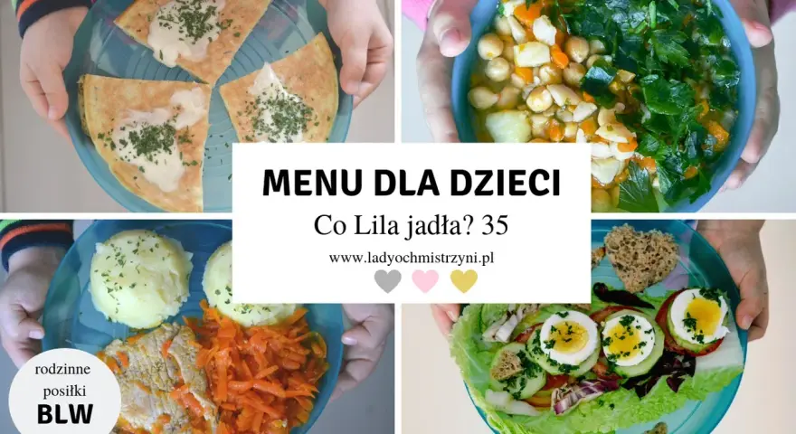 Pomysły na śniadanie dla rocznego dziecka: omlet, warzywa z ciecierzycą, mięso z ziemniakami i surówką, sałatka z jajkiem.