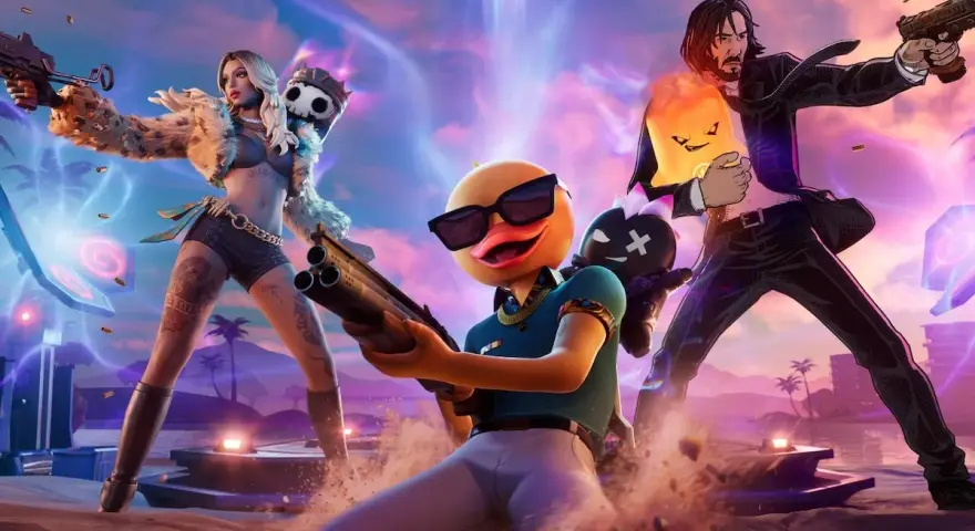 Personajes de Fortnite listos para la acción en la **fortnite nueva temporada**. ¡Una batalla épica se avecina!