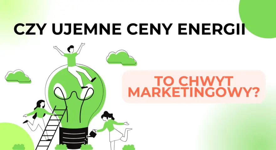 Czy ujemne ceny energii to chwyt marketingowy? Grafika przedstawia ludzi wspinających się po drabinie do wielkiej żarówki.