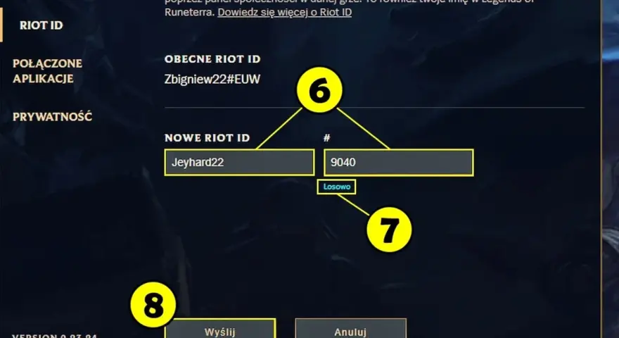 Jak zmienic nick w Valorant? Widok panelu konta Riot, gdzie można edytować swój Riot ID.
