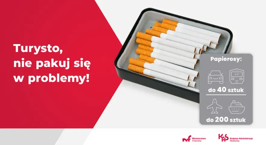 Turyści, pamiętajcie, ile kawy można przewieźć przez granicę. Na zdjęciu papierosy: 40 sztuk autem/pociągiem, 200 sztuk samolotem/statkiem.