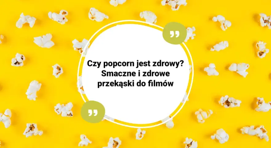Czy popcorn jest zdrowy? Puszyste ziarna kukurydzy na żółtym tle, idealne jako smaczna i zdrowa przekąska do filmów.