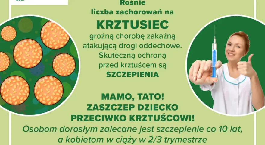 Rośnie liczba zachorowań na krztusiec. Skuteczną ochroną są szczepienia. Mamo, tato, zaszczep dziecko przeciwko krztuścowi!
