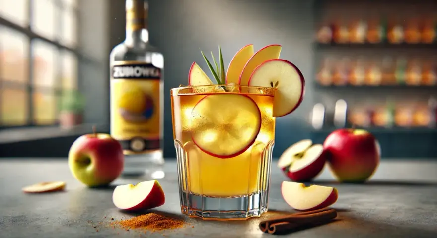 Szarlotka drink przepis: orzeźwiający koktajl z jabłek, cynamonu i Żubrówki. Idealny na jesienne wieczory.