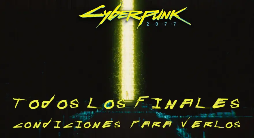 Explora cuántos finales tiene Cyberpunk 2077 y las condiciones para verlos. Una figura solitaria se alza ante un haz de luz.