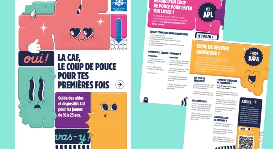 Guide des aides de la CAF pour les jeunes. Aide au logement, BAFA, et plus encore. La CAF, le coup de pouce pour tes premières fois.