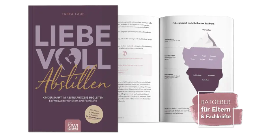 Buchcover "Liebevoll abstillen" zeigt Mutter mit Kind. Ein Ratgeber für Eltern & Fachkräfte, der das Thema abstillen wie angeht.