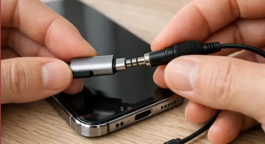 Adapter do telefonu ułatwia podłączenie słuchawek z mikrofonem z jednym wejściem.