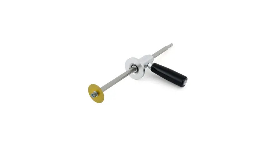 A tool designed for how to cut PVC pipe, featuring a rotating cutting wheel and a black handle for easy operation.
