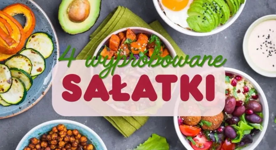 4 wypróbowane sałatki: z awokado i jajkiem, dynią, ciecierzycą i falafelami.