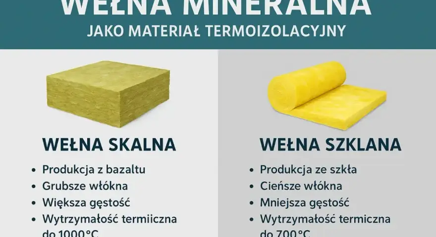 Wełna skalna i szklana jako materiały termoizolacyjne. Różnice w budowie i zastosowaniu, wpływające na współczynnik przewodzenia ciepła.