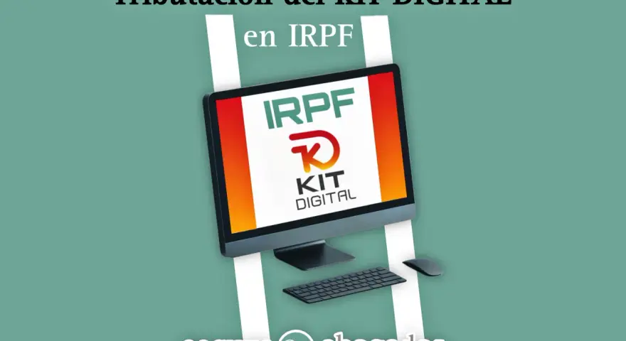 La tributación del KIT DIGITAL en IRPF explicada en un ordenador.