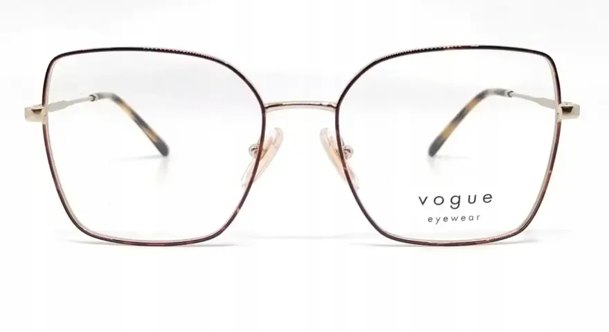 Eleganckie okulary korekcyjne marki Vogue Eyewear. Stylowe, metalowe oprawki w kształcie kocich oczu.
