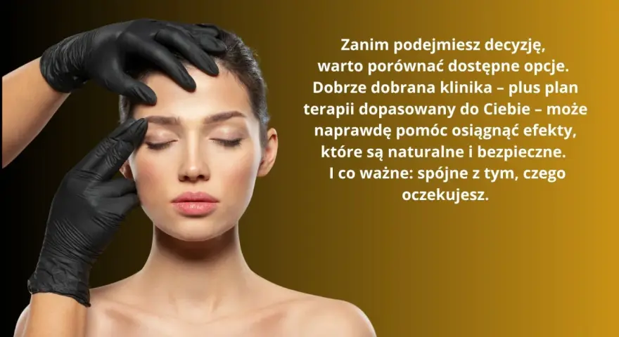 Dłoń w czarnej rękawiczce delikatnie dotyka twarzy kobiety.