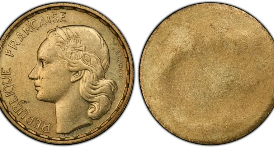Pièce de 50 francs 1952, République Française. La valeur de cette pièce est recherchée par les collectionneurs.