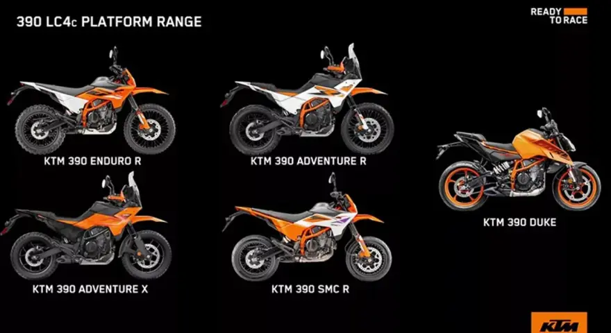 Le moto KTM 390: Enduro R, Adventure R, Adventure X, SMC R e Duke. L'altezza sella della KTM 390 Adventure è ideale per ogni avventura.