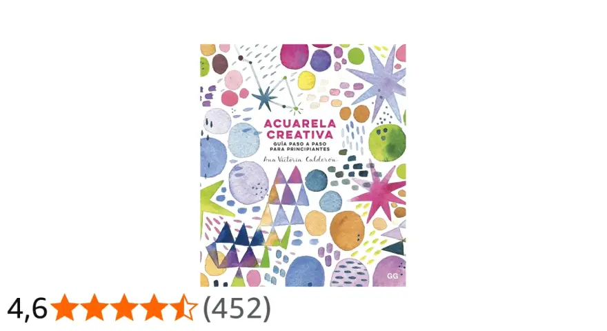 Libro "Acuarela Creativa" con vibrantes formas y colores, ideal para aprender la técnica acuarela.