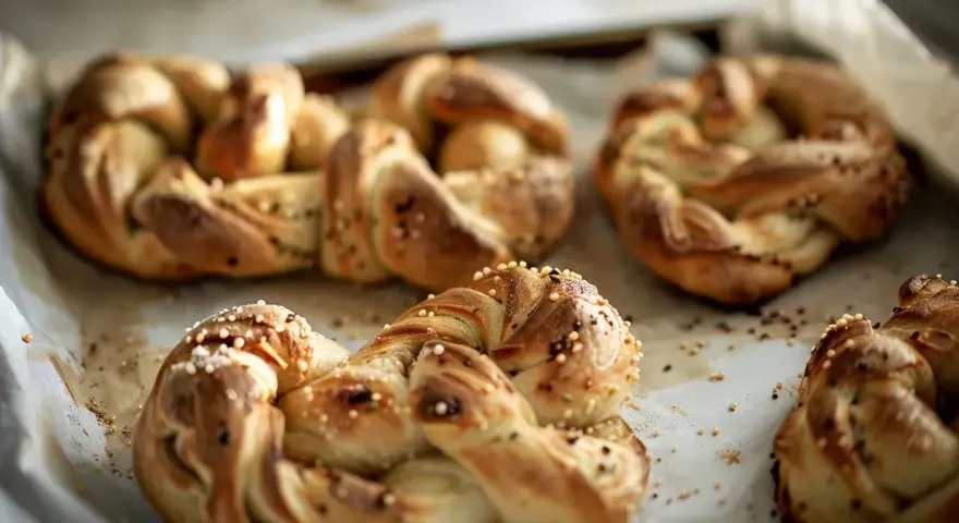 Nybakade bullar med kardemumma, redo att avnjutas. Ett perfekt bullar recept för fika.