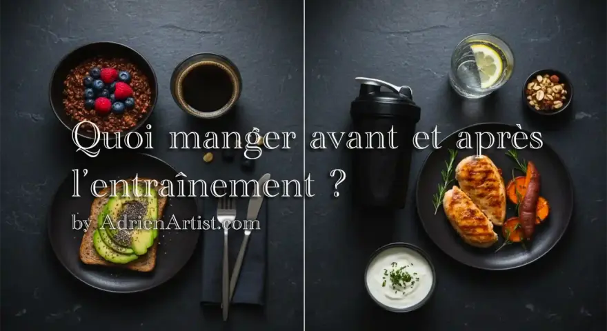 Repas avant et après l'entraînement : avoine et café avant, poulet et patates douces après. Un encas sportif idéal pour la récupération.